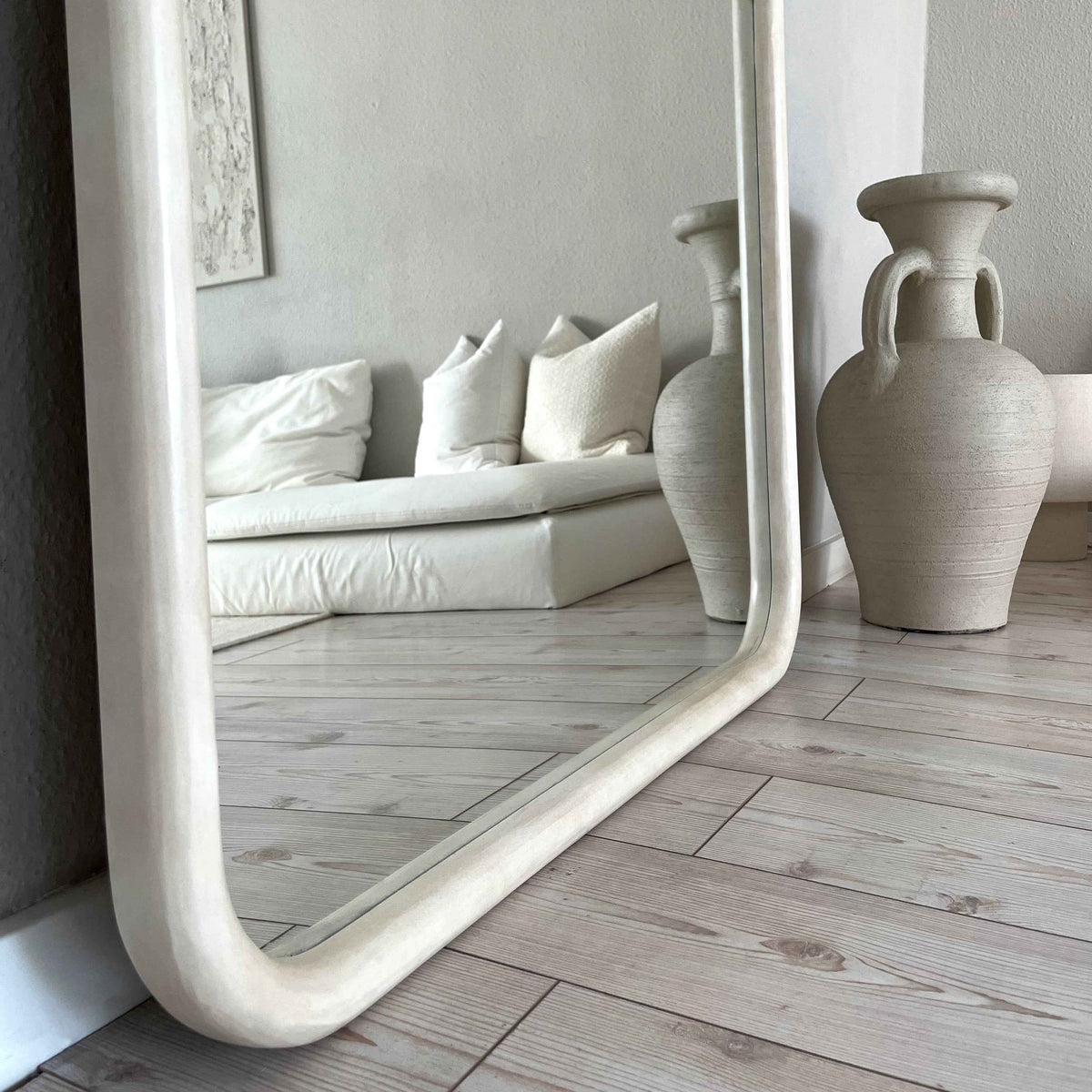 Amora - Miroir en béton extra grand, plein pied, arche, 190 cm x 100 cm