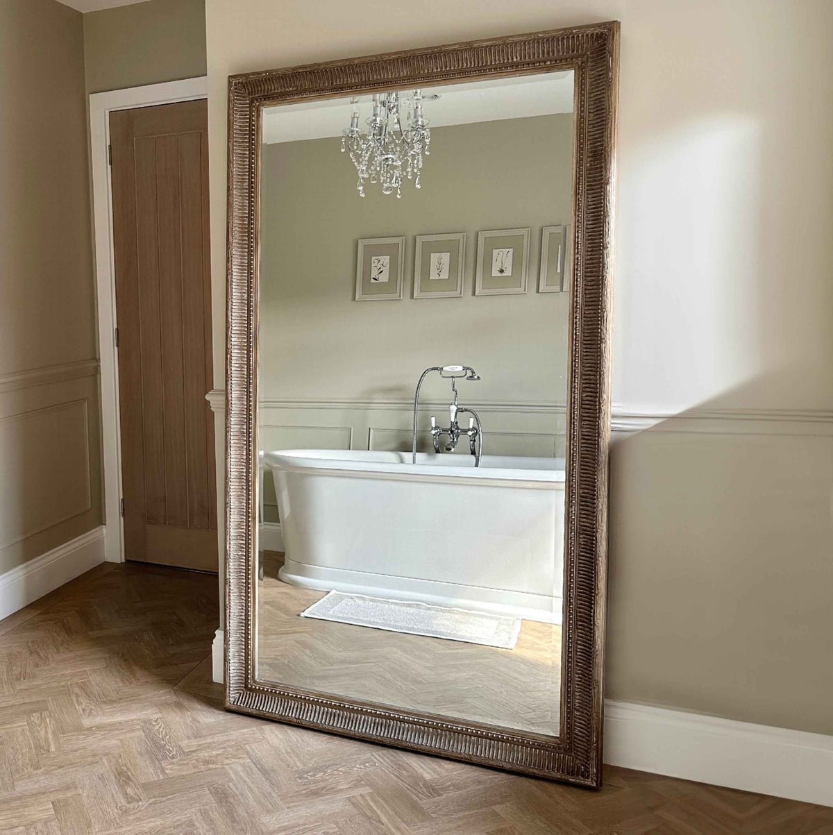Antoine - Miroir Rectangulaire en Bois Lavé Extra Large Pleine Longueur 185cm x 100cm