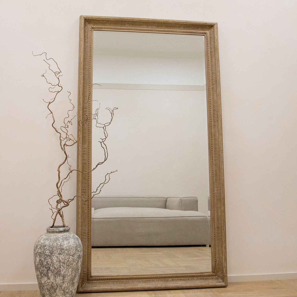 Antoine - Miroir Rectangulaire en Bois Lavé Extra Large Pleine Longueur 185cm x 100cm