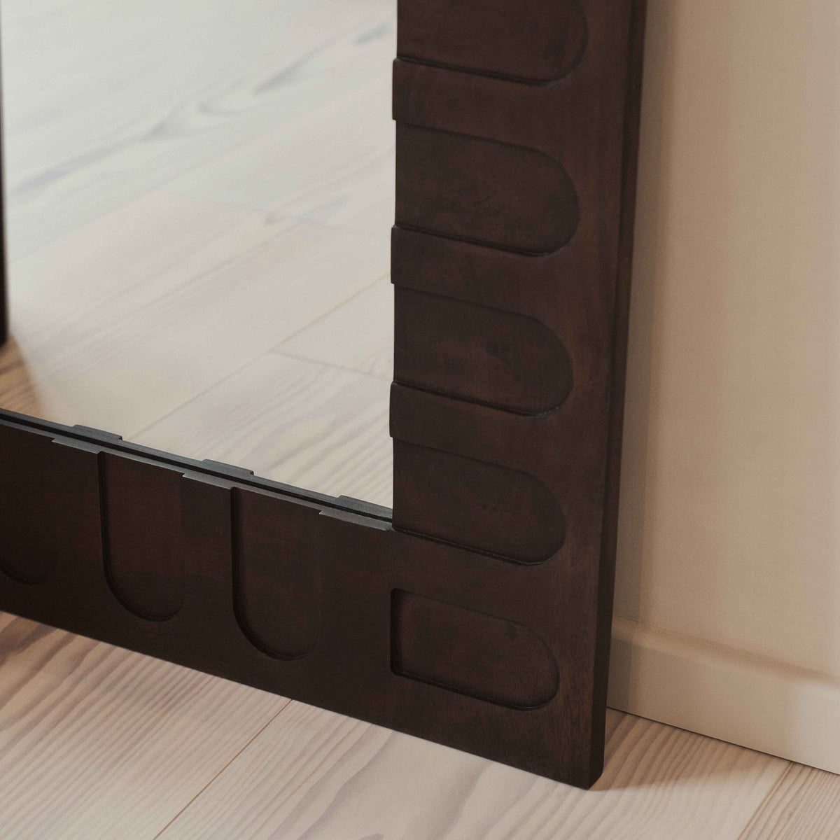 Valor - Miroir Arqué Premium Extra Large en Bois Foncé 190cm x 110cm