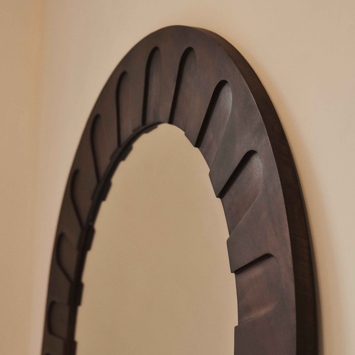 Valor - Miroir Arqué Premium Extra Large en Bois Foncé 190cm x 110cm