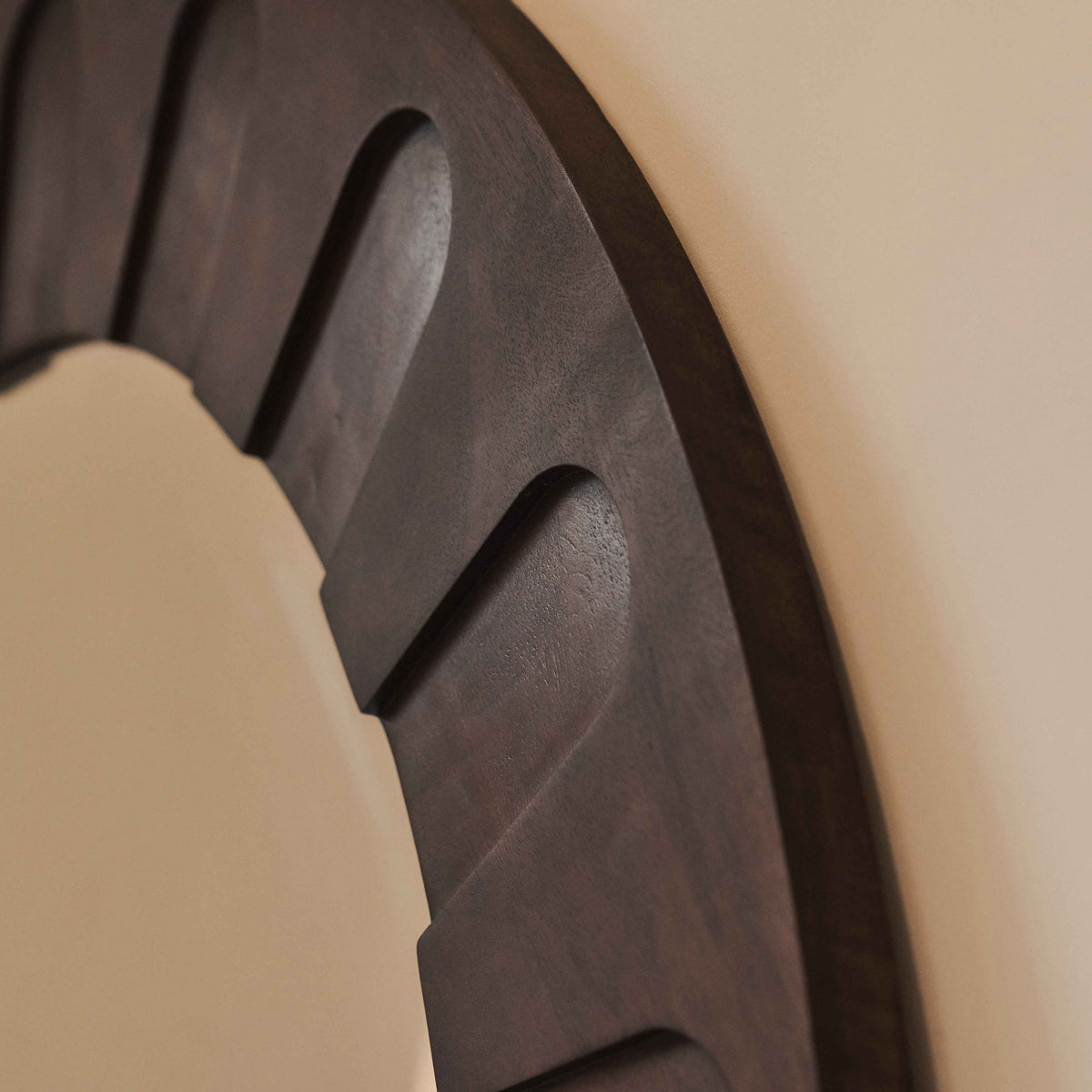 Valor - Miroir Arqué Premium Extra Large en Bois Foncé 190cm x 110cm