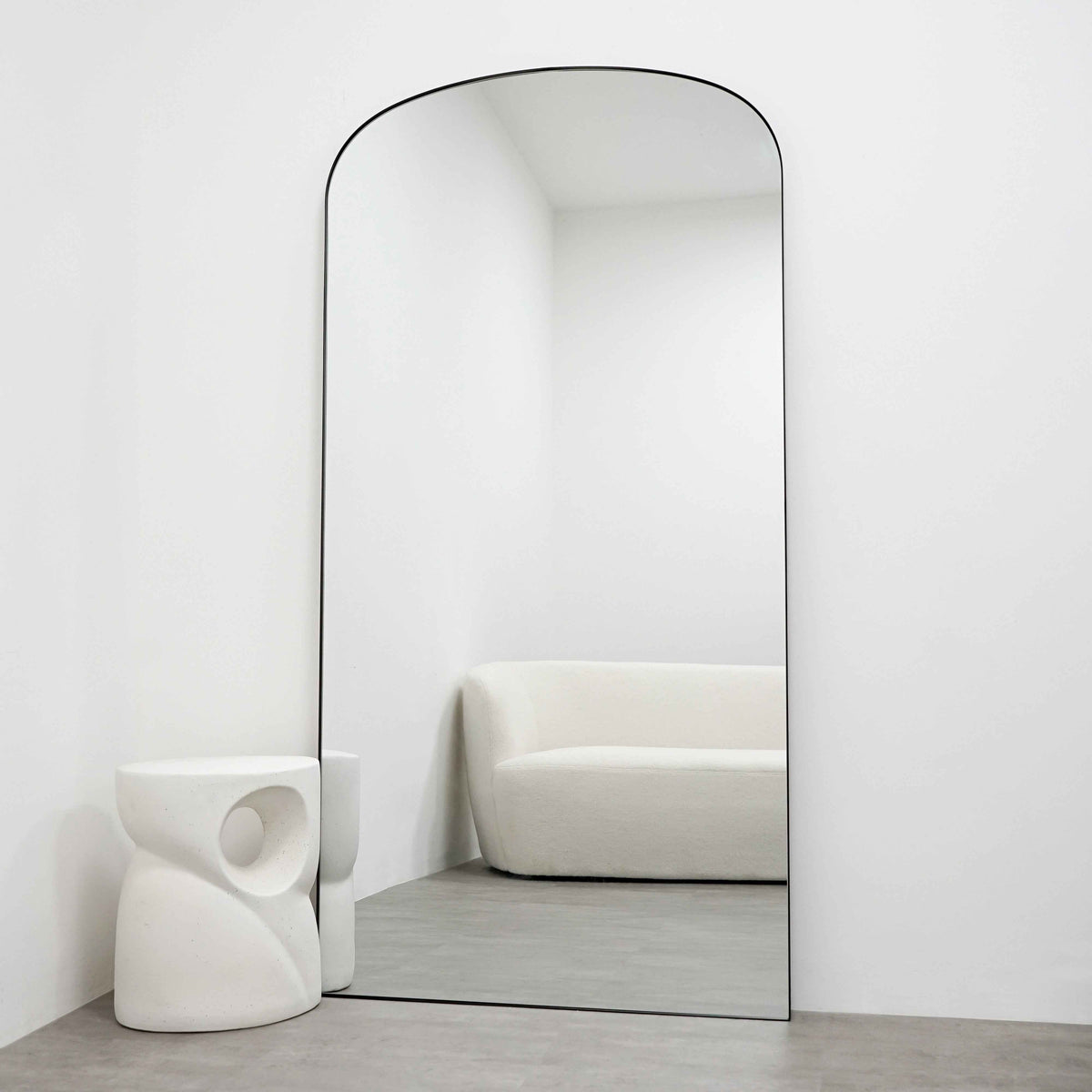 Aria - Miroir Métallique Noir Grand Format 180cm x 90cm Pleine Longueur
