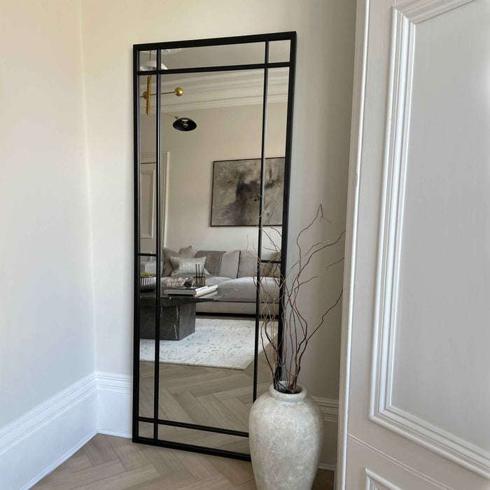 Bexley - Miroir Métallique Noir Pleine Longueur 180cm x 70cm