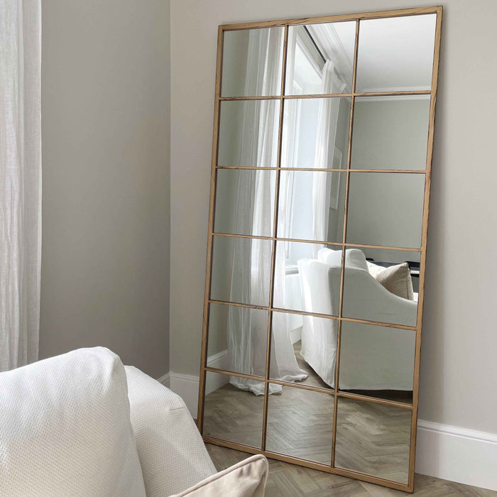 Brooklyn - Miroir Métallique Doré Grand Format Pleine Longueur 180cm x 90cm