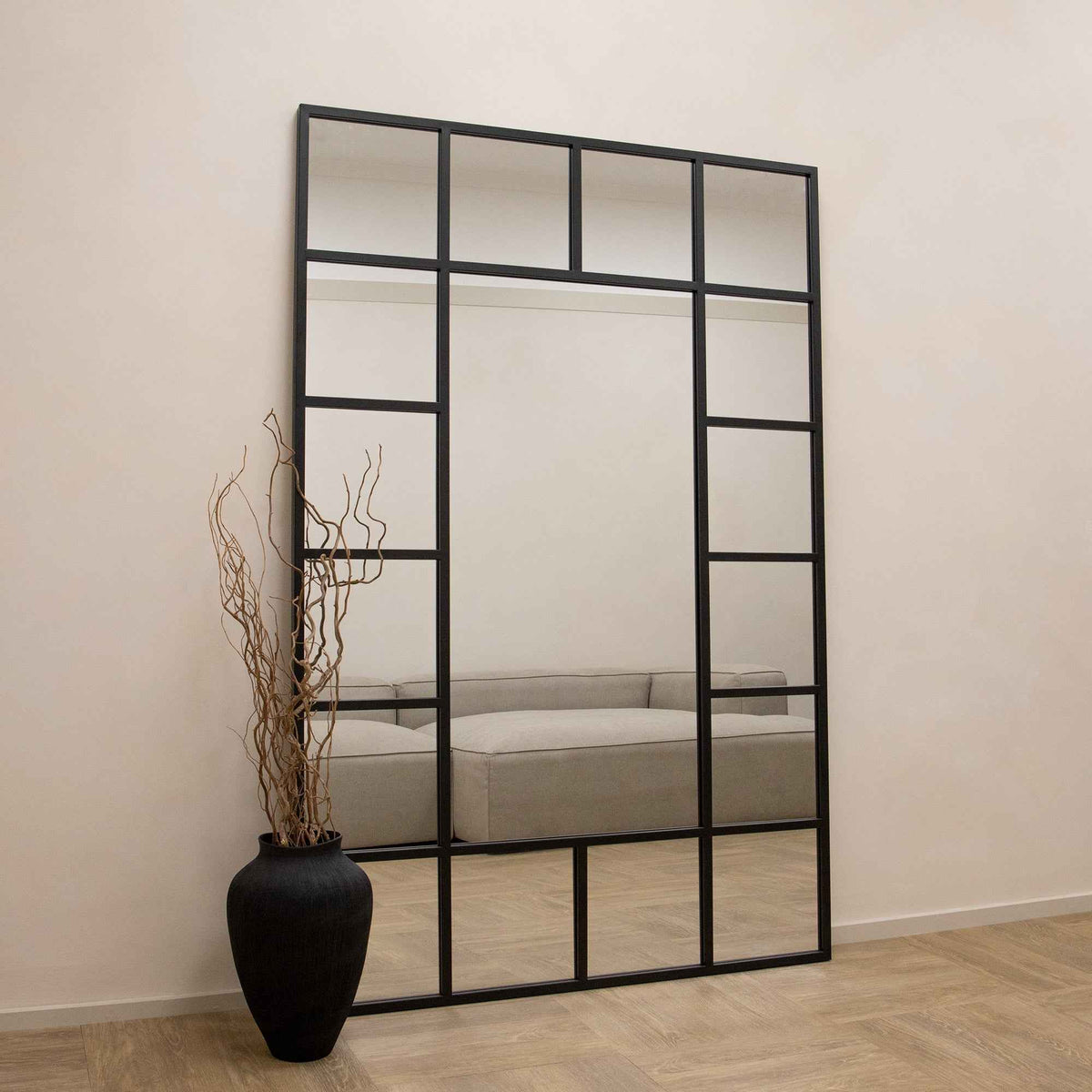 Camden - Miroir industriel noir pleine longueur 179 cm x 119 cm