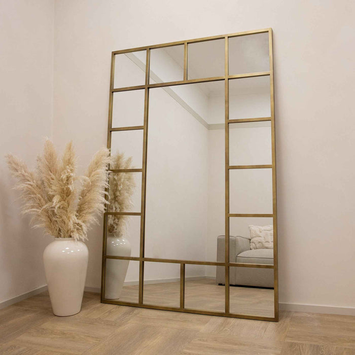Camden - Miroir industriel métallique doré pleine longueur 179 cm x 119 cm