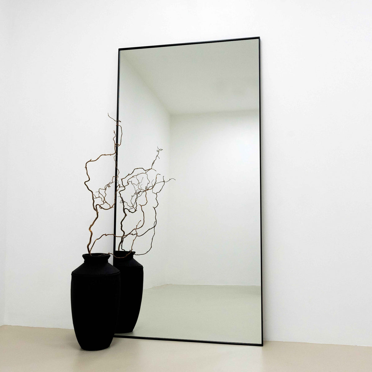 Theo - Miroir Métallique Noir Extra Large Pleine Longueur 200cm x 100cm