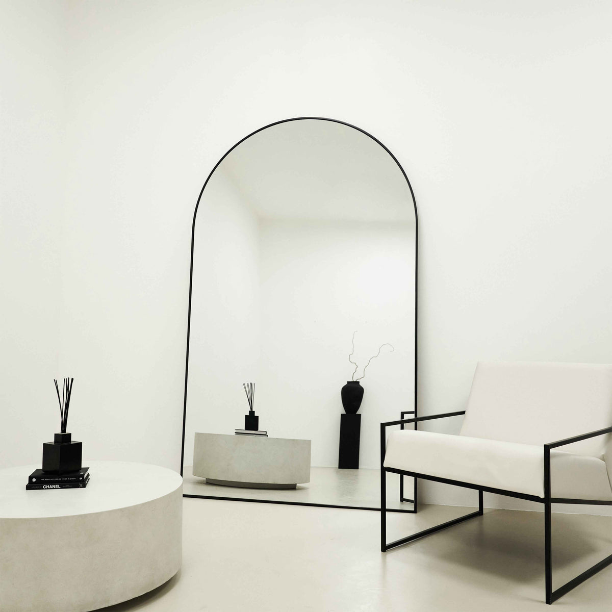 Liberty - Miroir Métallique Arqué Noir Pleine Longueur 200cm x 120cm