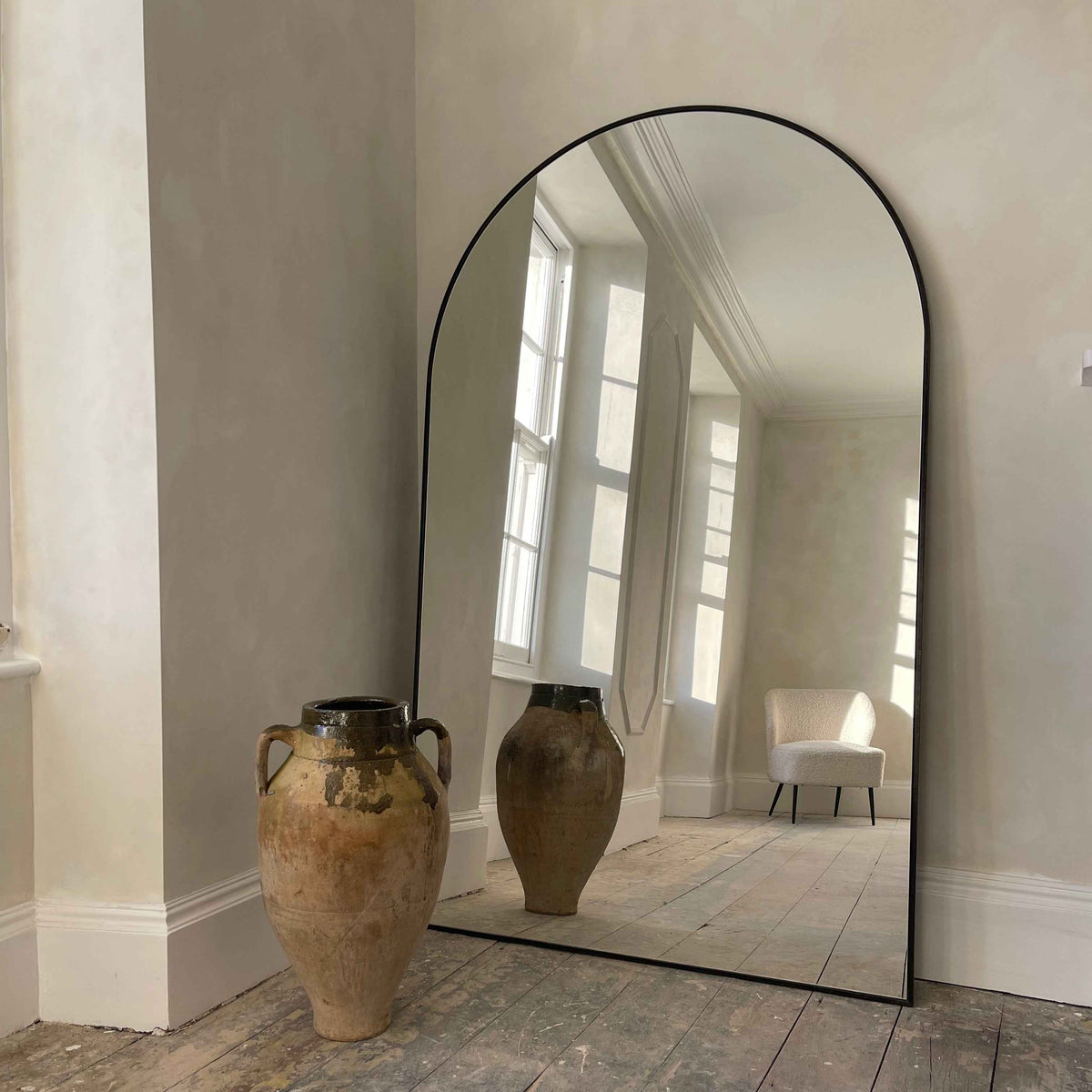 Liberty - Miroir Métallique Arqué Noir Pleine Longueur 180cm x 110cm