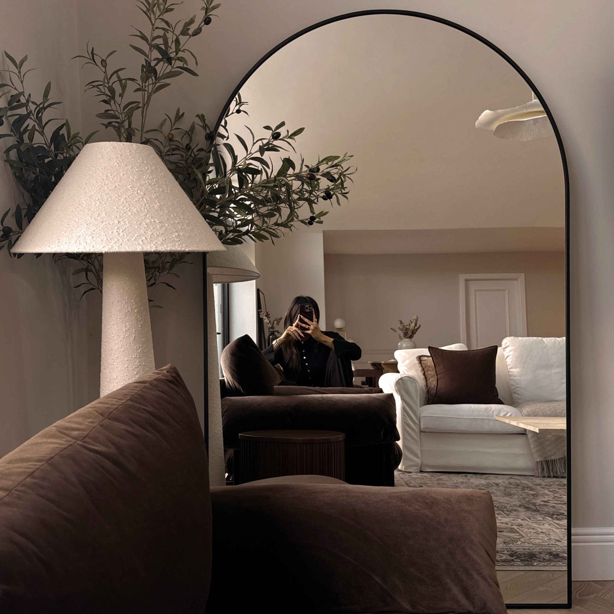 Liberty - Miroir Métallique Arqué Noir Pleine Longueur 180cm x 110cm