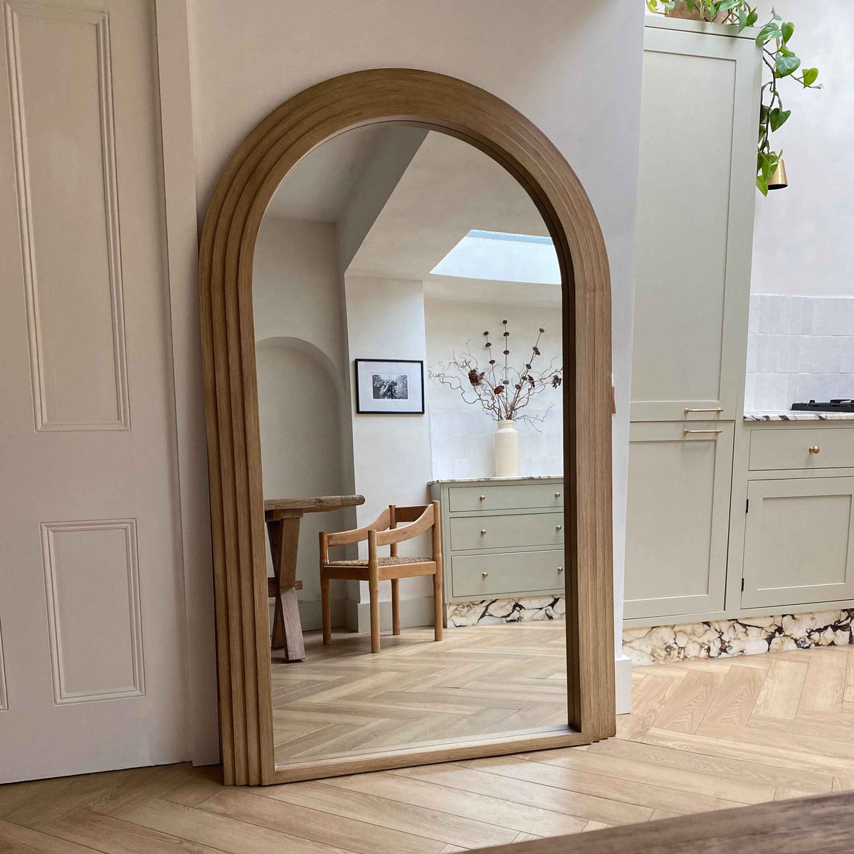 Luciana - Miroir en bois lavé arche pleine longueur 180cm x 110cm