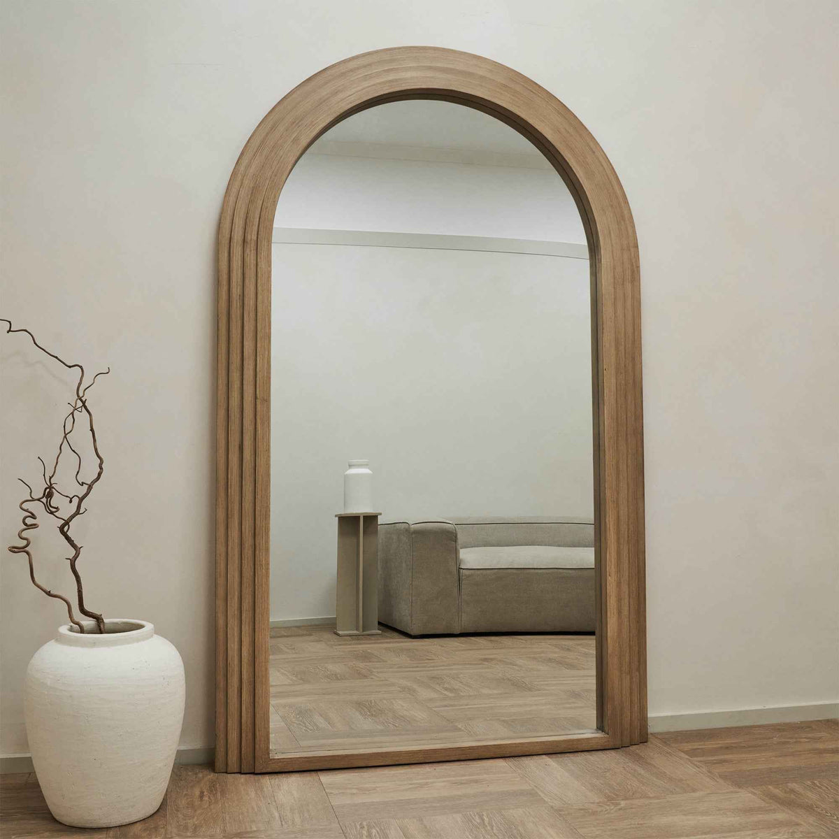 Luciana - Miroir en bois lavé arche pleine longueur 180cm x 110cm