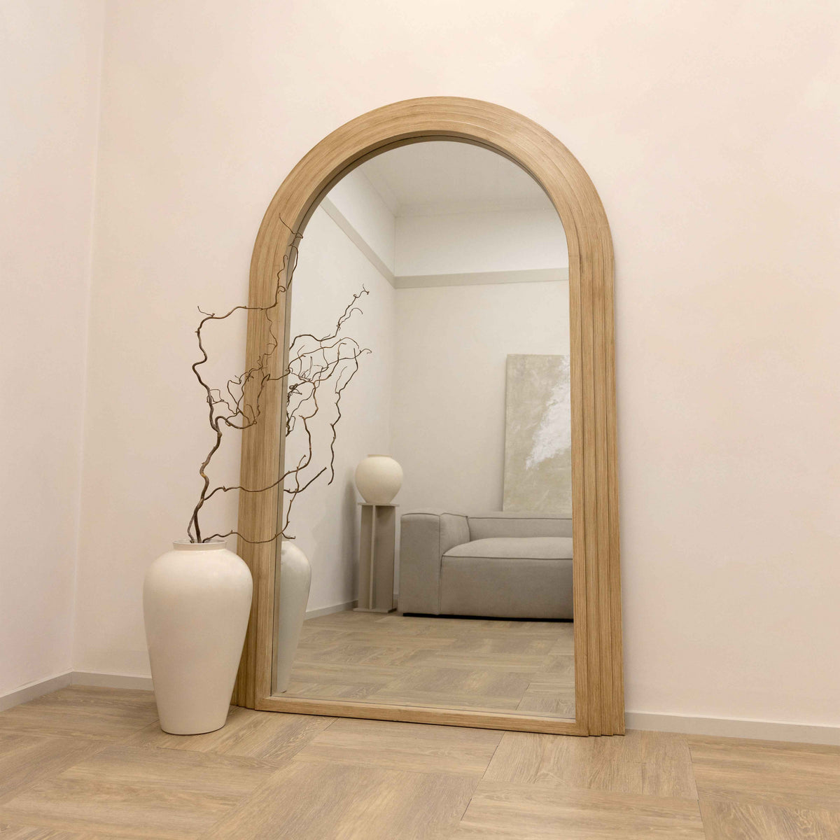 Luciana - Miroir en bois lavé arche pleine longueur 180cm x 110cm