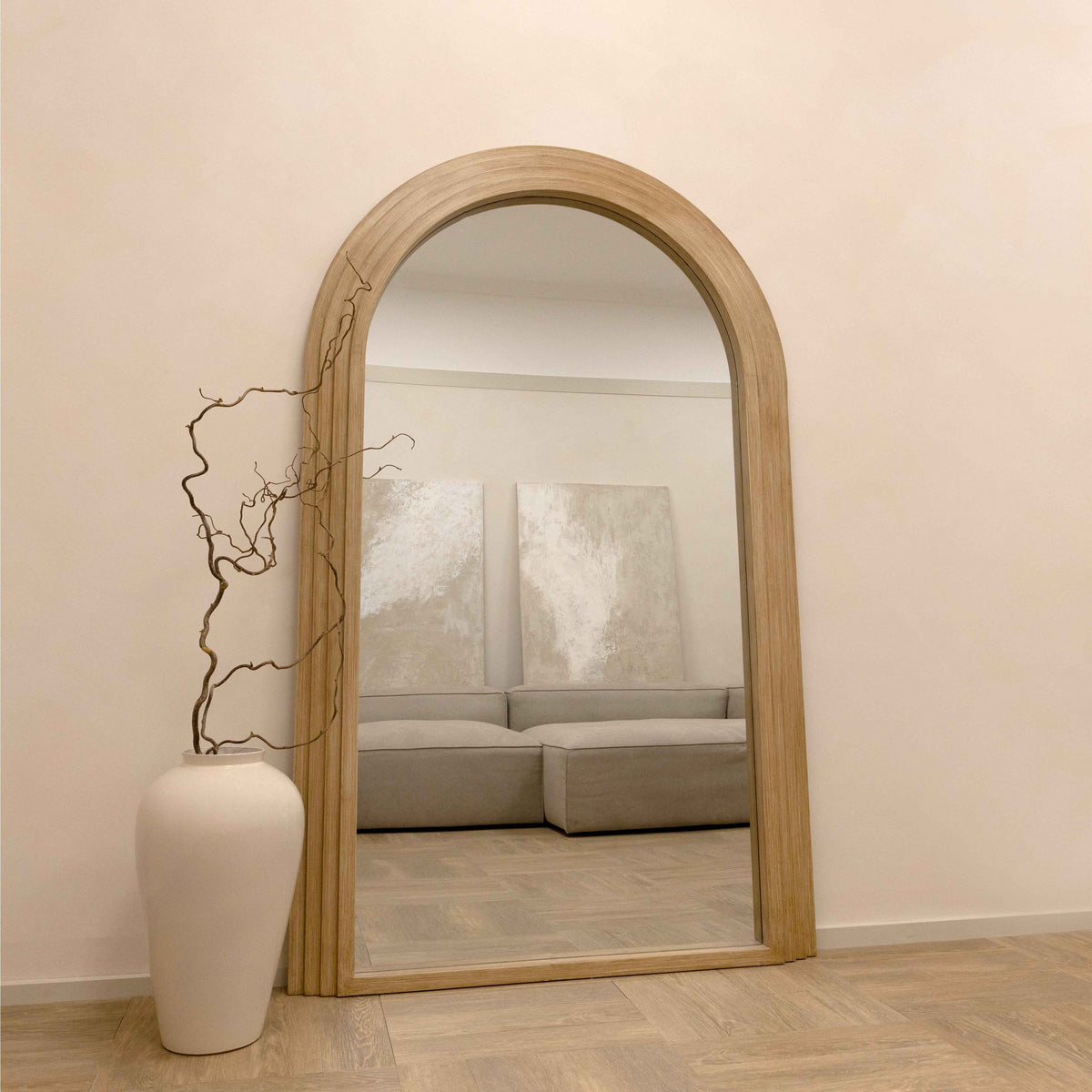 Luciana - Miroir en bois lavé arche pleine longueur 180cm x 110cm