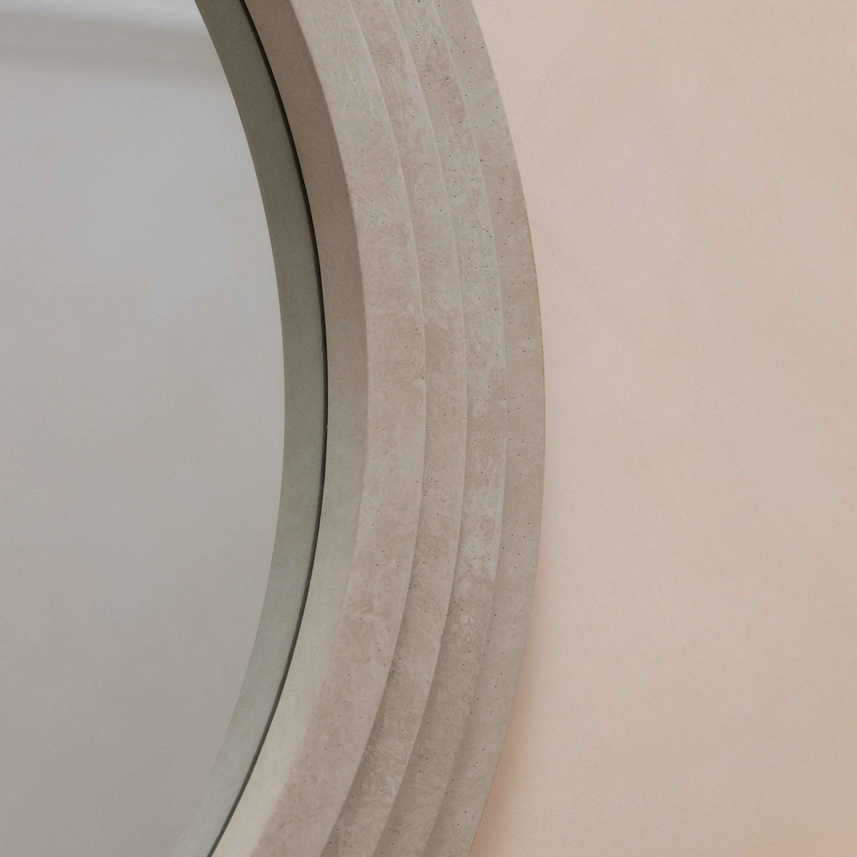 Luciana - Miroir Mural Rond en Béton 110cm x 110cm