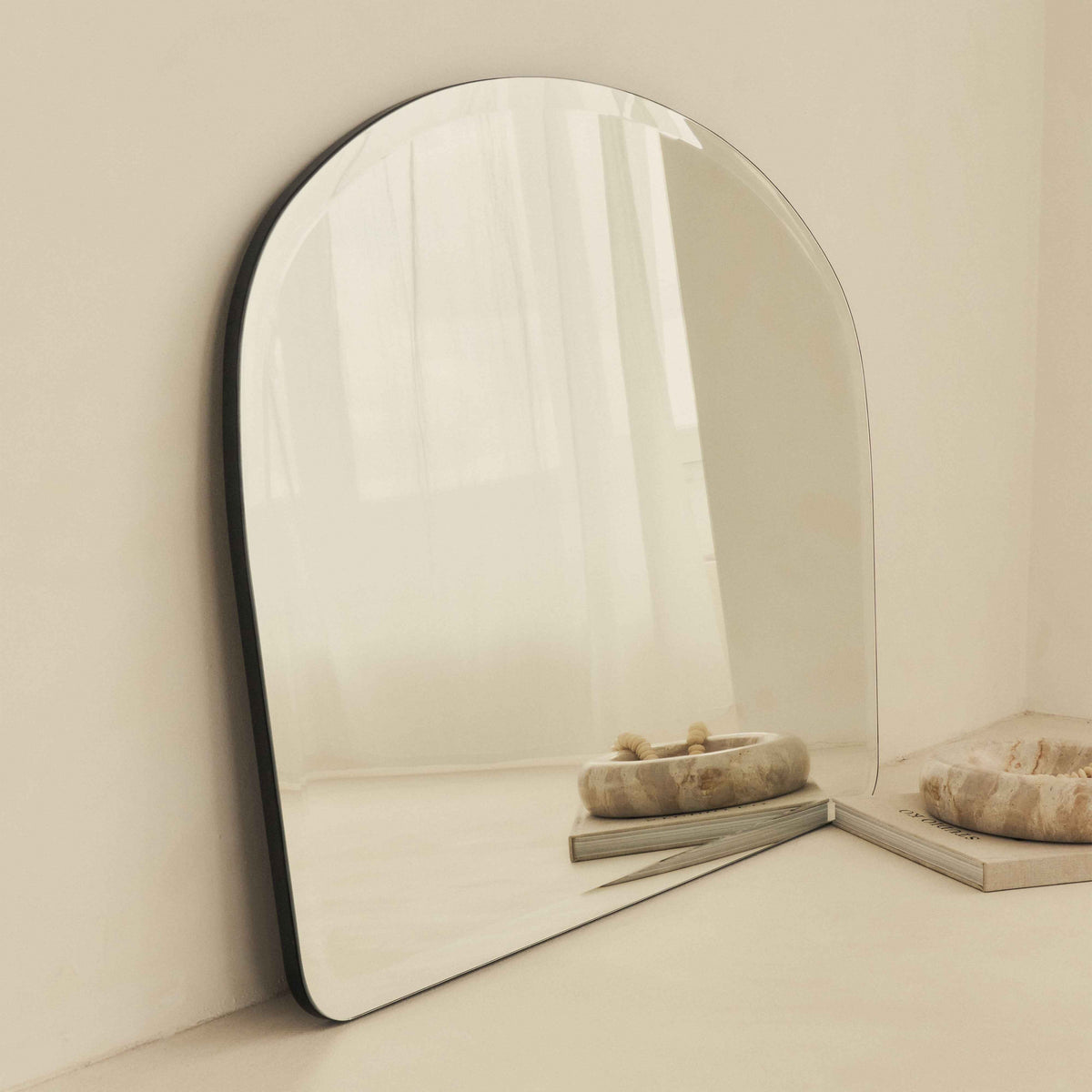 Vienne - Grand miroir sans cadre à biseau 95 cm x 70 cm pour manteau de cheminée