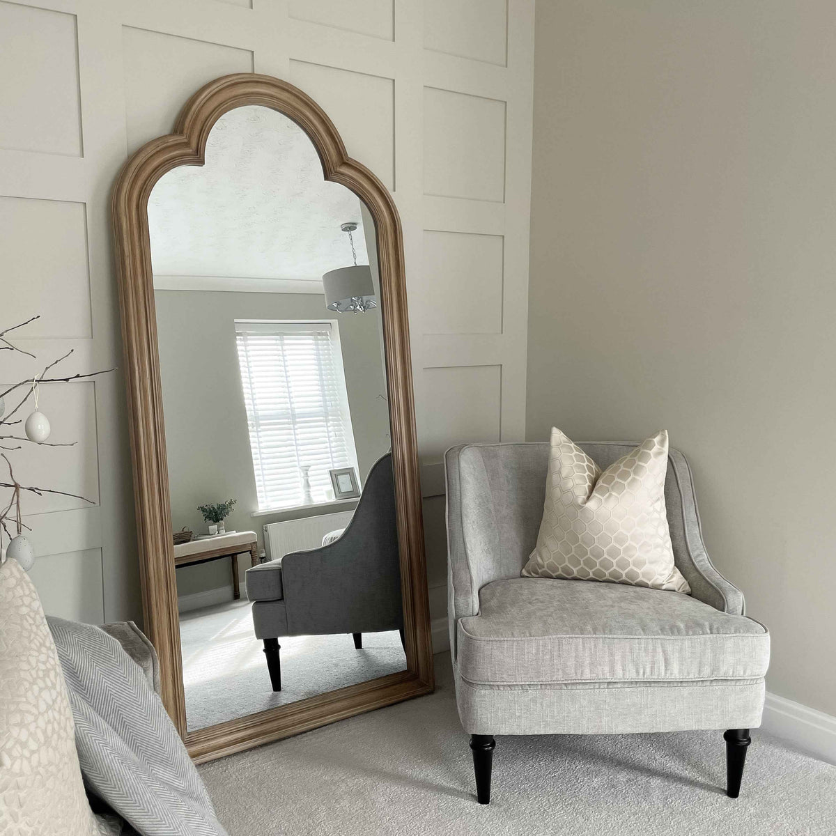 Melilla - Miroir en bois lavé arche pleine longueur 170cm x 80cm
