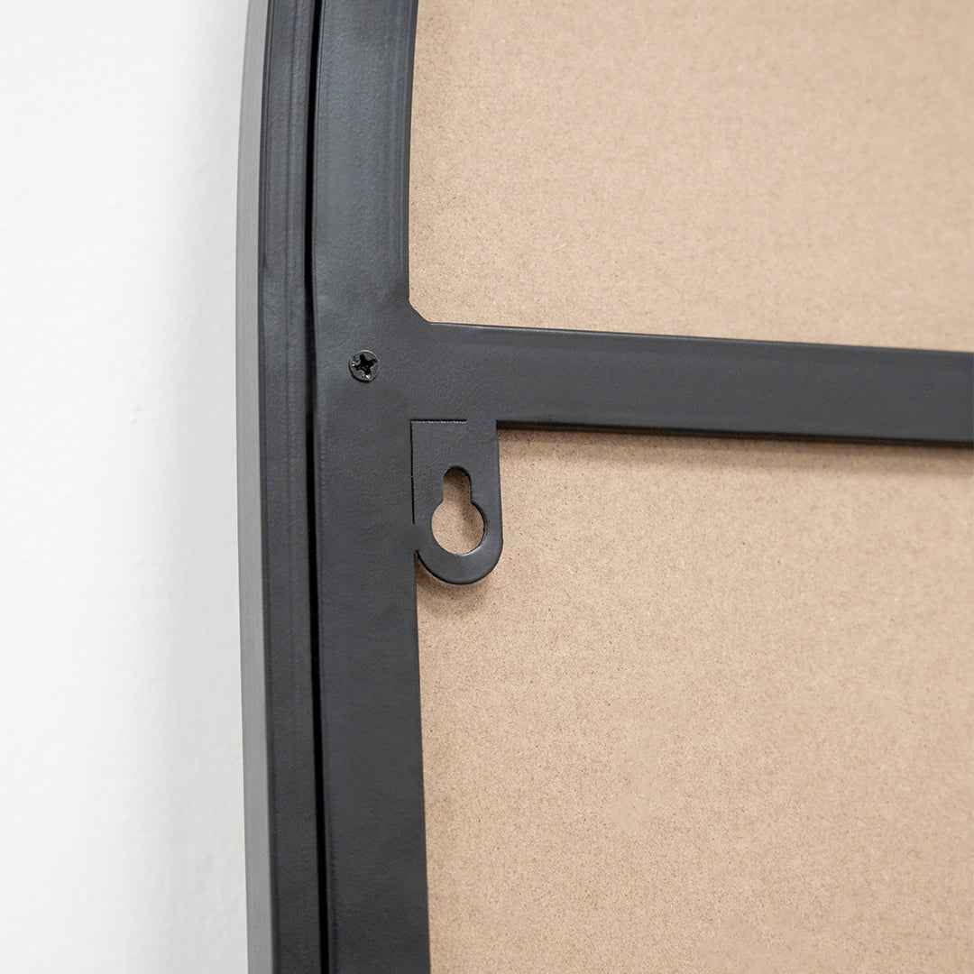 Liberty - Miroir de Cheminée Métallique Arqué Noir 120cm x 90cm