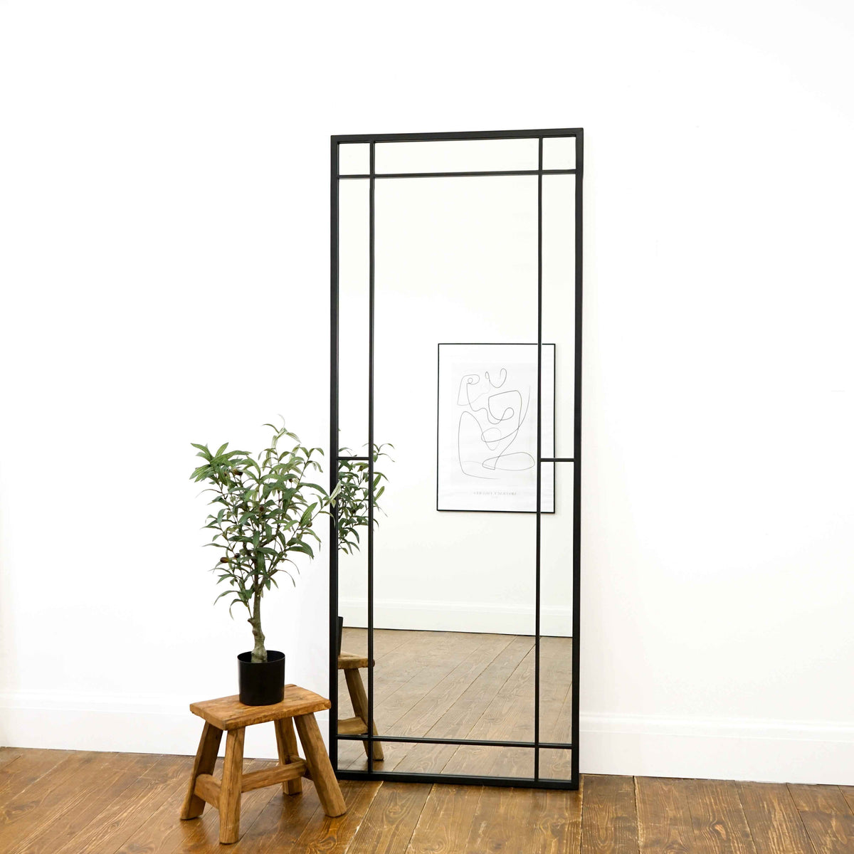Bexley - Miroir Métallique Noir Pleine Longueur 180cm x 70cm