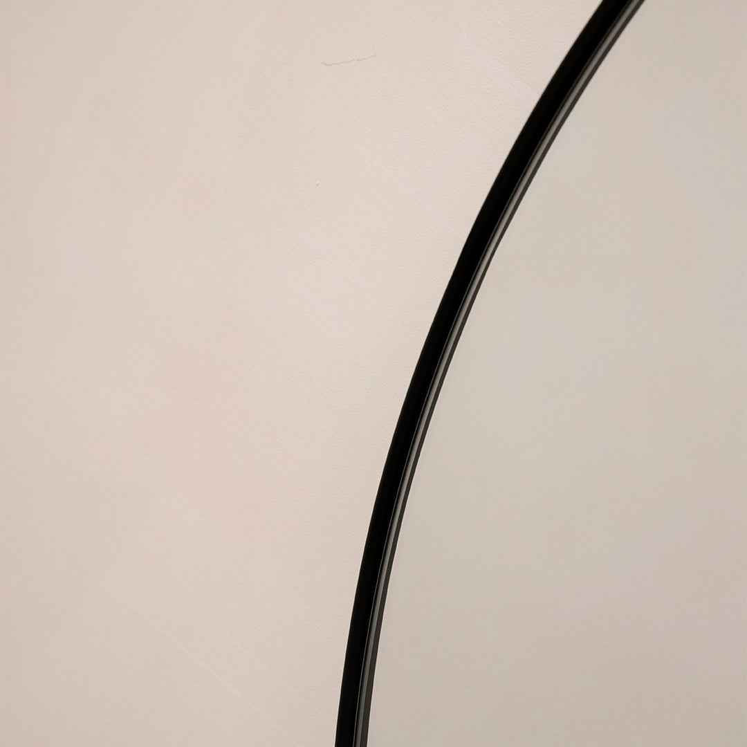 Theo - Miroir Métallique Noir Arqué Grand Pleine Longueur 180cm x 90cm