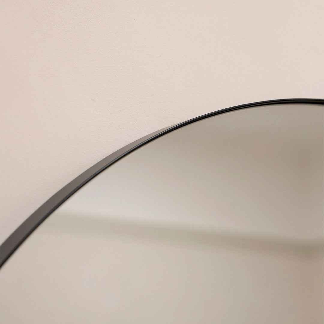 Theo - Miroir Métallique Noir Arqué Grand Pleine Longueur 180cm x 90cm
