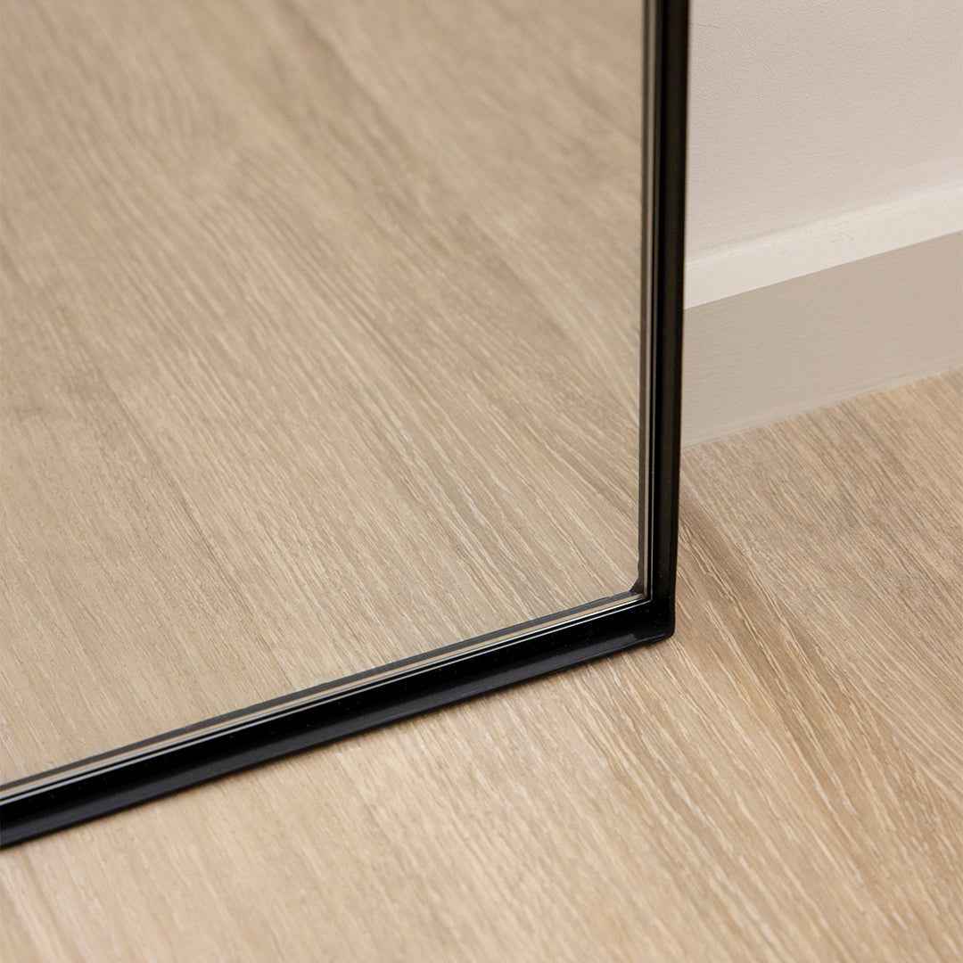 Theo - Miroir Métallique Noir Arqué Grand Pleine Longueur 180cm x 90cm
