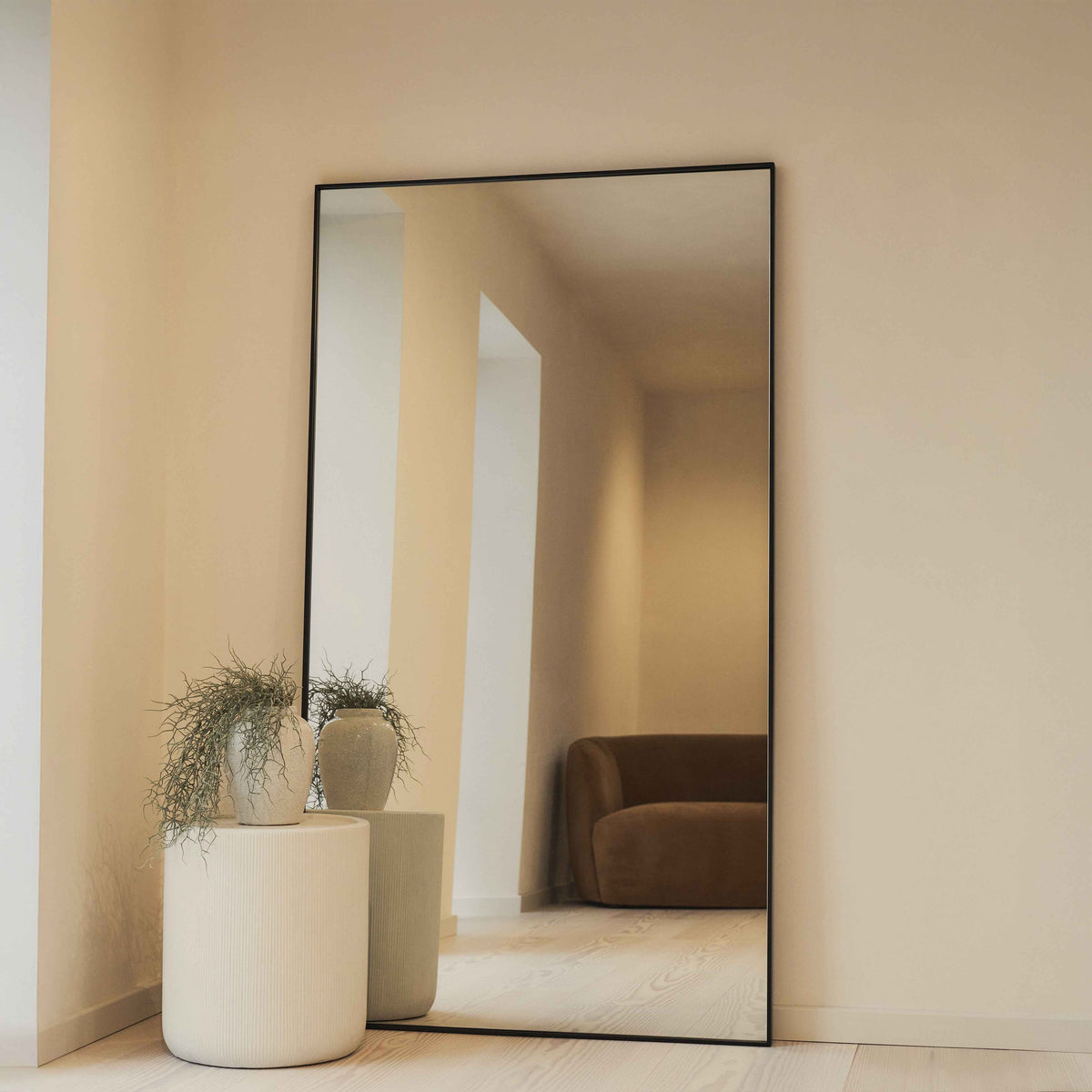 Theo - Miroir Métallique Noir Extra Large Pleine Longueur 180cm x 100cm