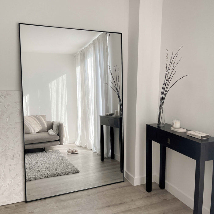 Theo - Miroir Métallique Noir Extra Large Pleine Longueur 190cm x 120cm