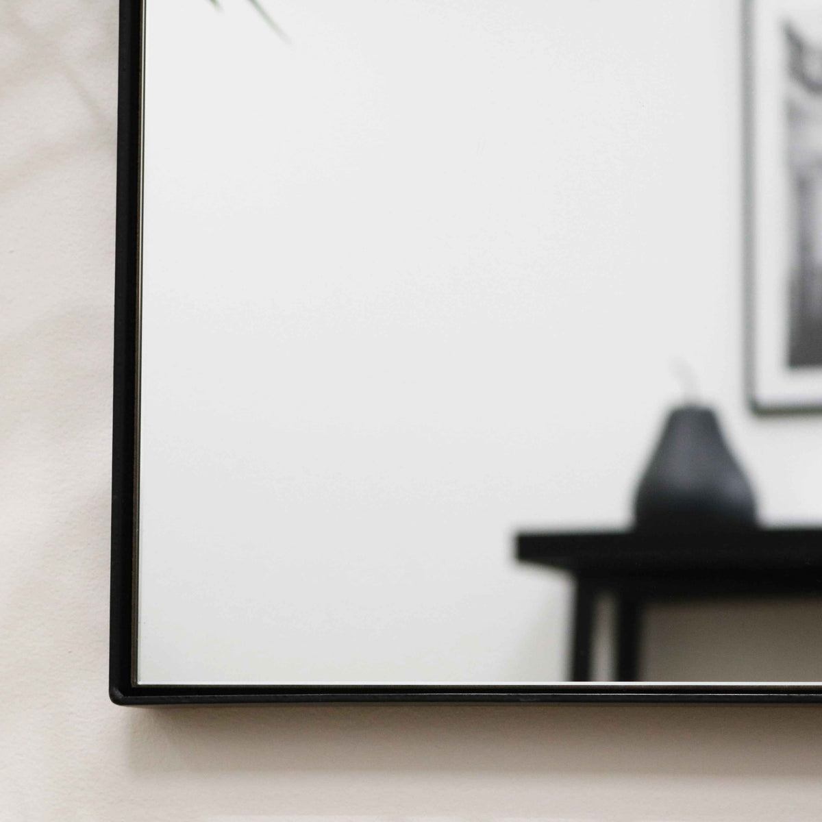 Theo - Miroir Mural Rectangulaire Métal Noir 90cm x 60cm