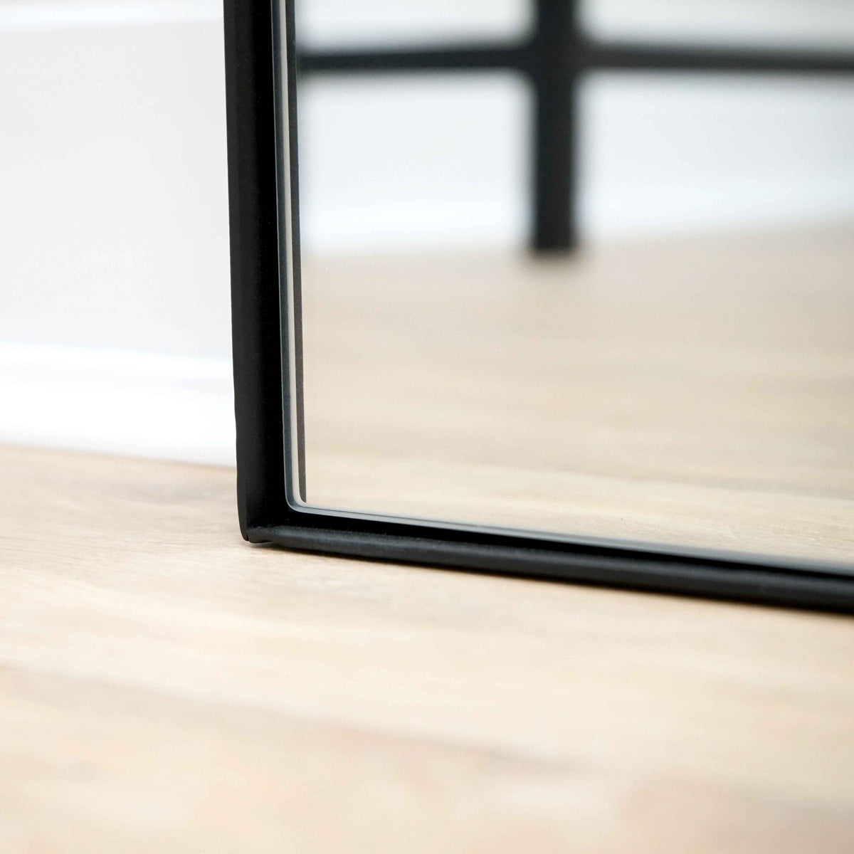 Theo - Miroir Métallique Rectangulaire Noir Grand Pleine Longueur 179cm x 60cm