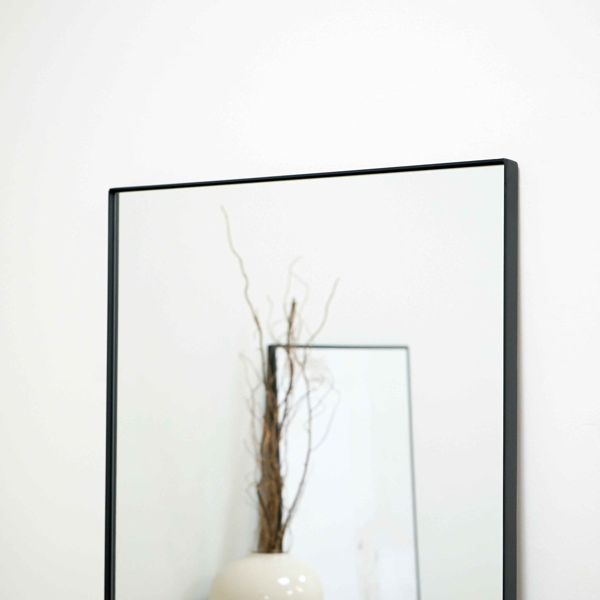 Theo - Miroir Métallique Rectangulaire Noir Grand Pleine Longueur 179cm x 60cm