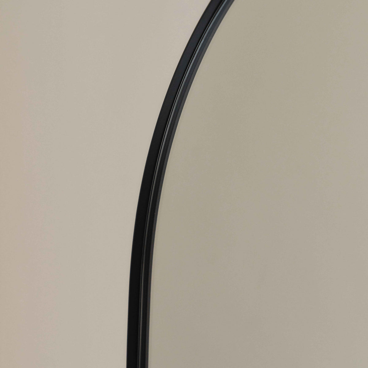 Theo - Miroir Métallique Noir Arqué Grand Pleine Longueur 160cm x 50cm