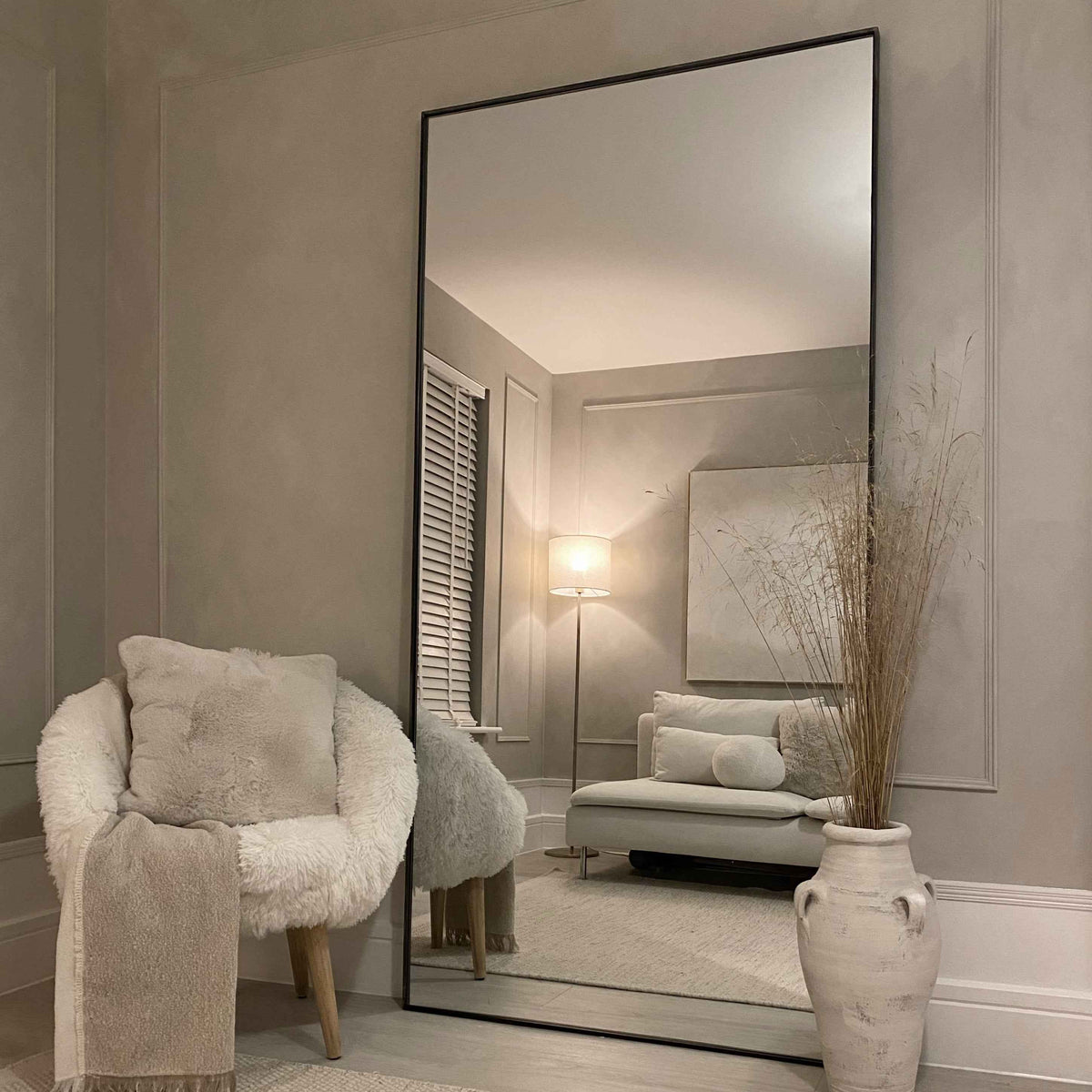 Theo - Miroir Métallique Noir Extra Large Pleine Longueur 200cm x 100cm