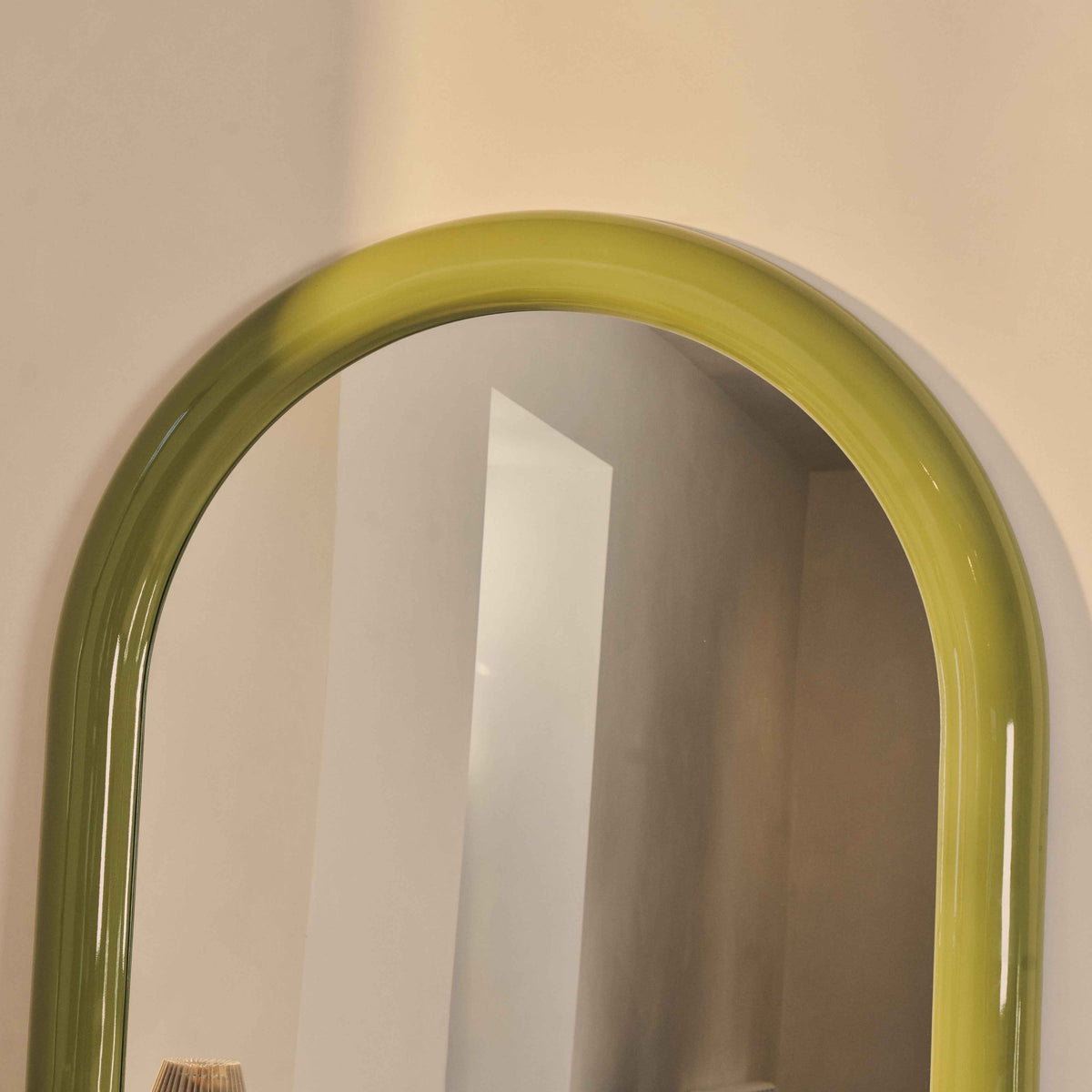 Obsidienne - Miroir Extra Large Arqué Olive Brillant Pleine Longueur 200cm x 120cm