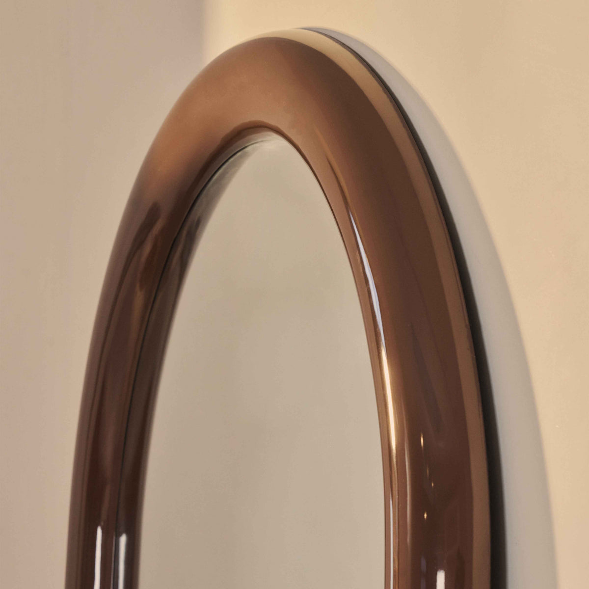 Obsidienne - Miroir Extra Large Arqué Pleine Longueur Chocolat Brillant 200cm x 120cm