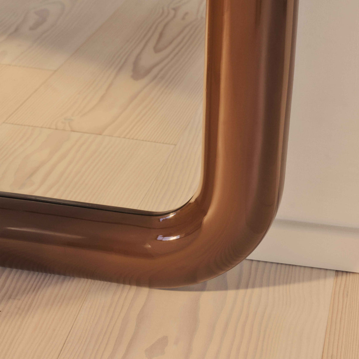 Obsidienne - Miroir Extra Large Arqué Pleine Longueur Chocolat Brillant 200cm x 120cm