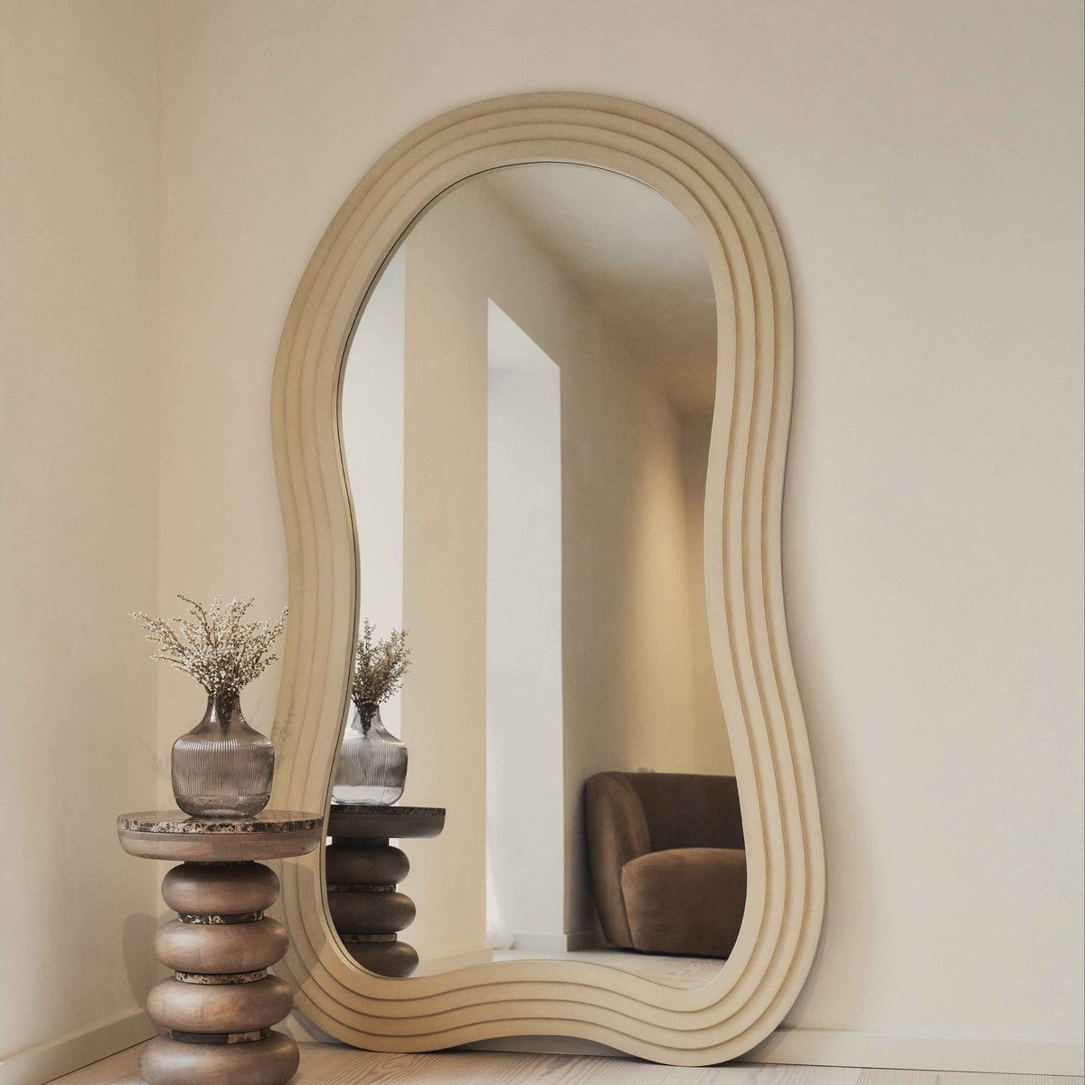 Luciana - Miroir Extra Large en Béton Irregular Pleine Longueur 200cm x 115cm