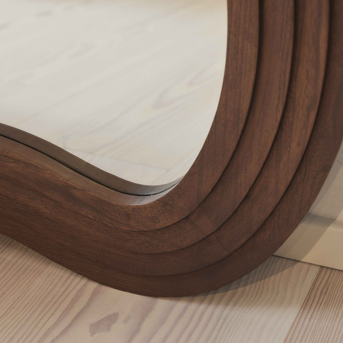 Luciana - Miroir Extra Large Pleine Longueur Bois Foncé Irregular 200cm x 115cm