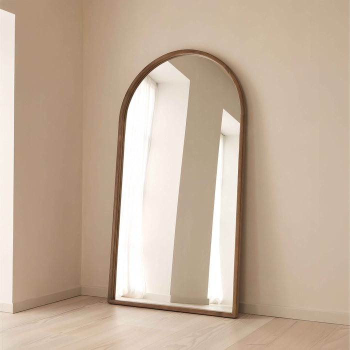 Arden - Miroir en bois chaud plein pied arche 175cm x 95cm