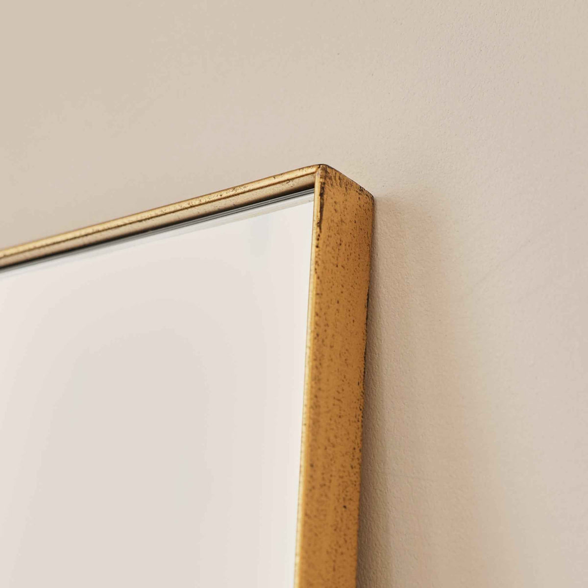 Theo - Miroir Mural Rectangulaire en Métal Doré 40cm x 30cm