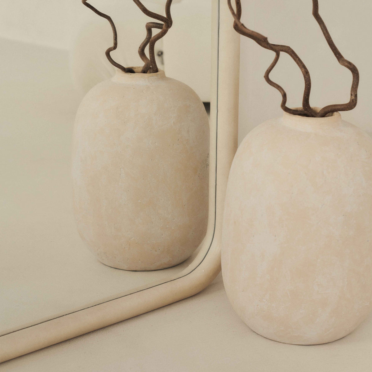 Amora - Miroir en béton extra grand, plein pied, arche, 190 cm x 100 cm