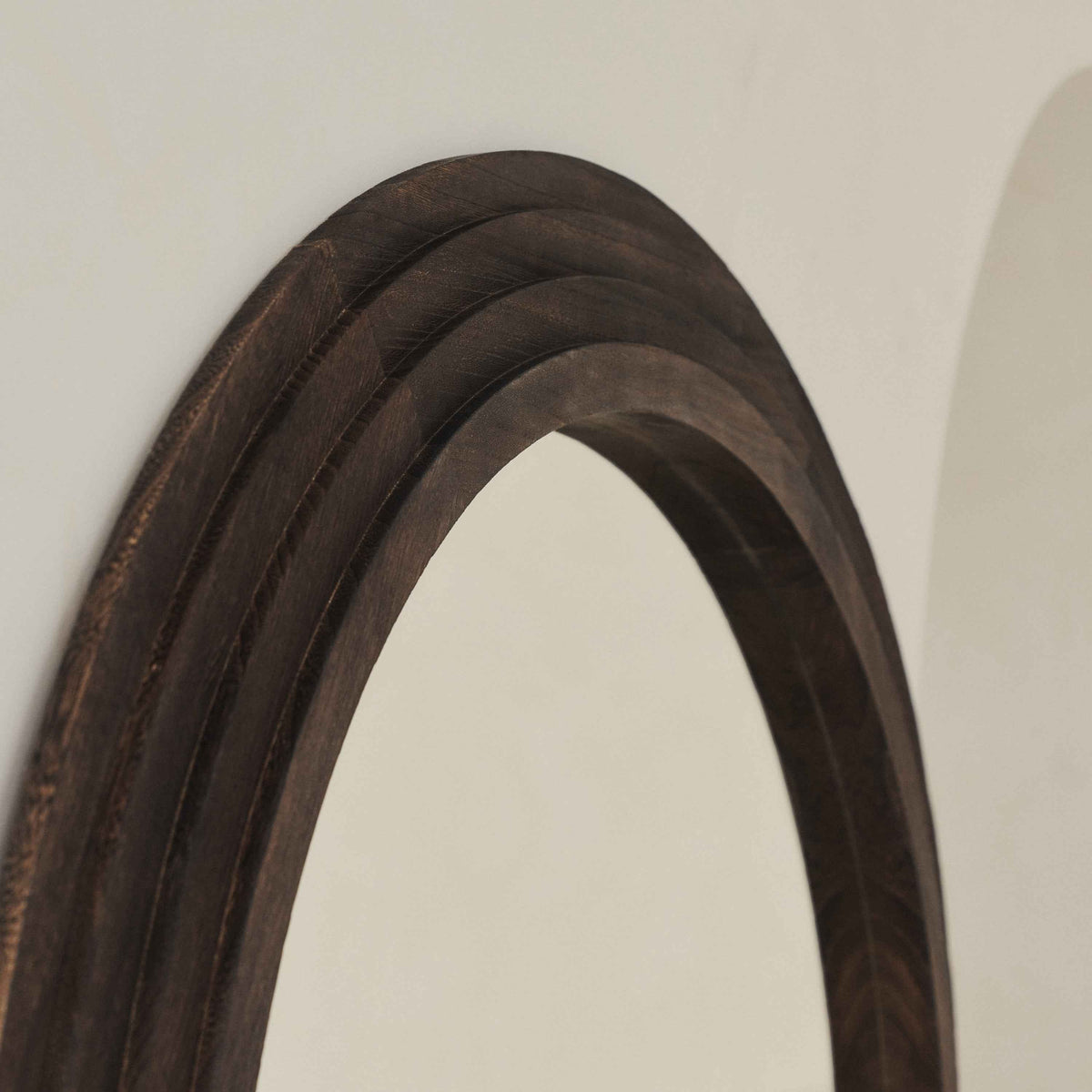 Luciana - Miroir en bois brûlé arqué pleine longueur 180cm x 110cm
