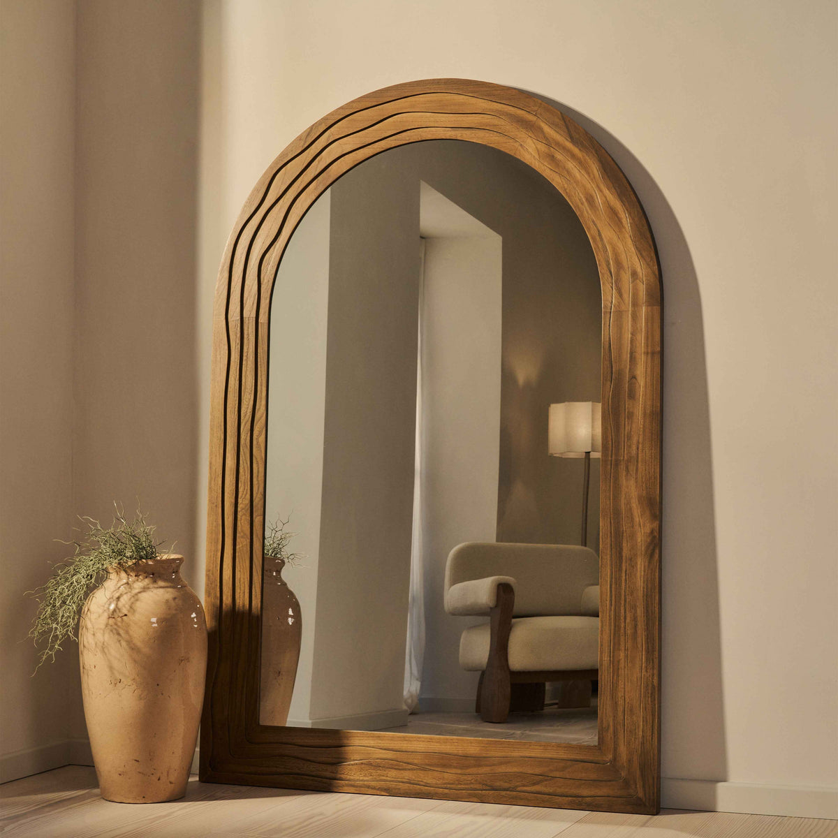 Lucelle - Miroir Arqué Extra Large en Bois