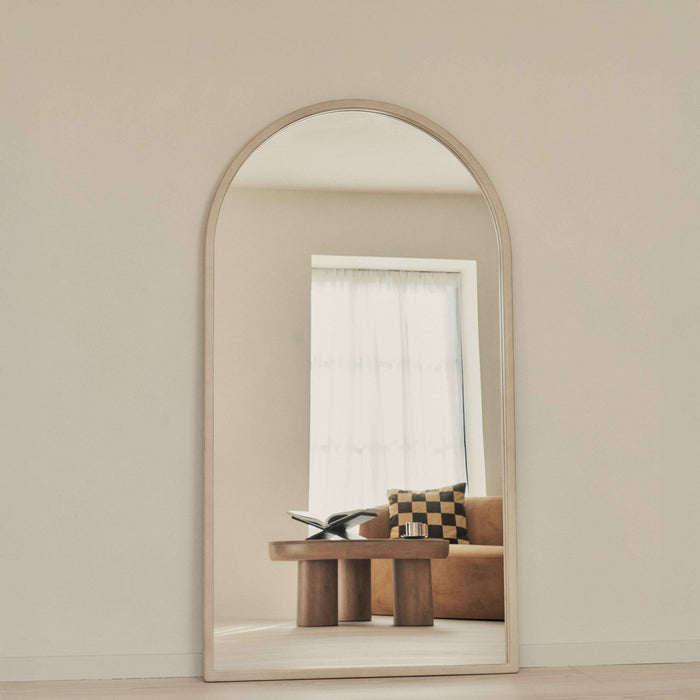Arden - Miroir en bois arqué pleine longueur en béton 175 cm x 95 cm