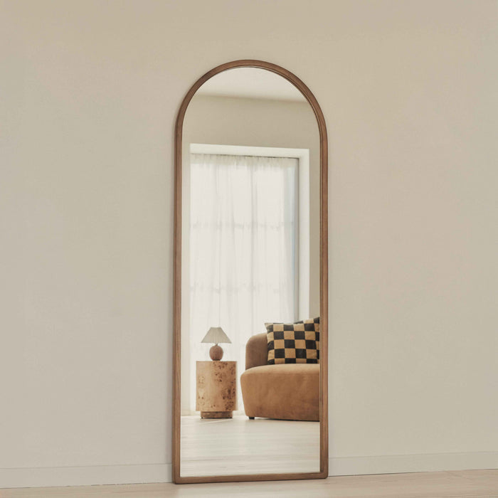Arden - Miroir en bois chaud plein pied arche 160cm x 60cm