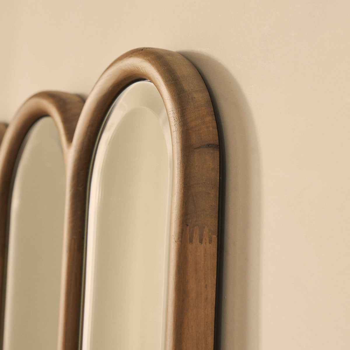Reims - Miroir en bois plein longueur avec panneau arqué 180cm x 80cm