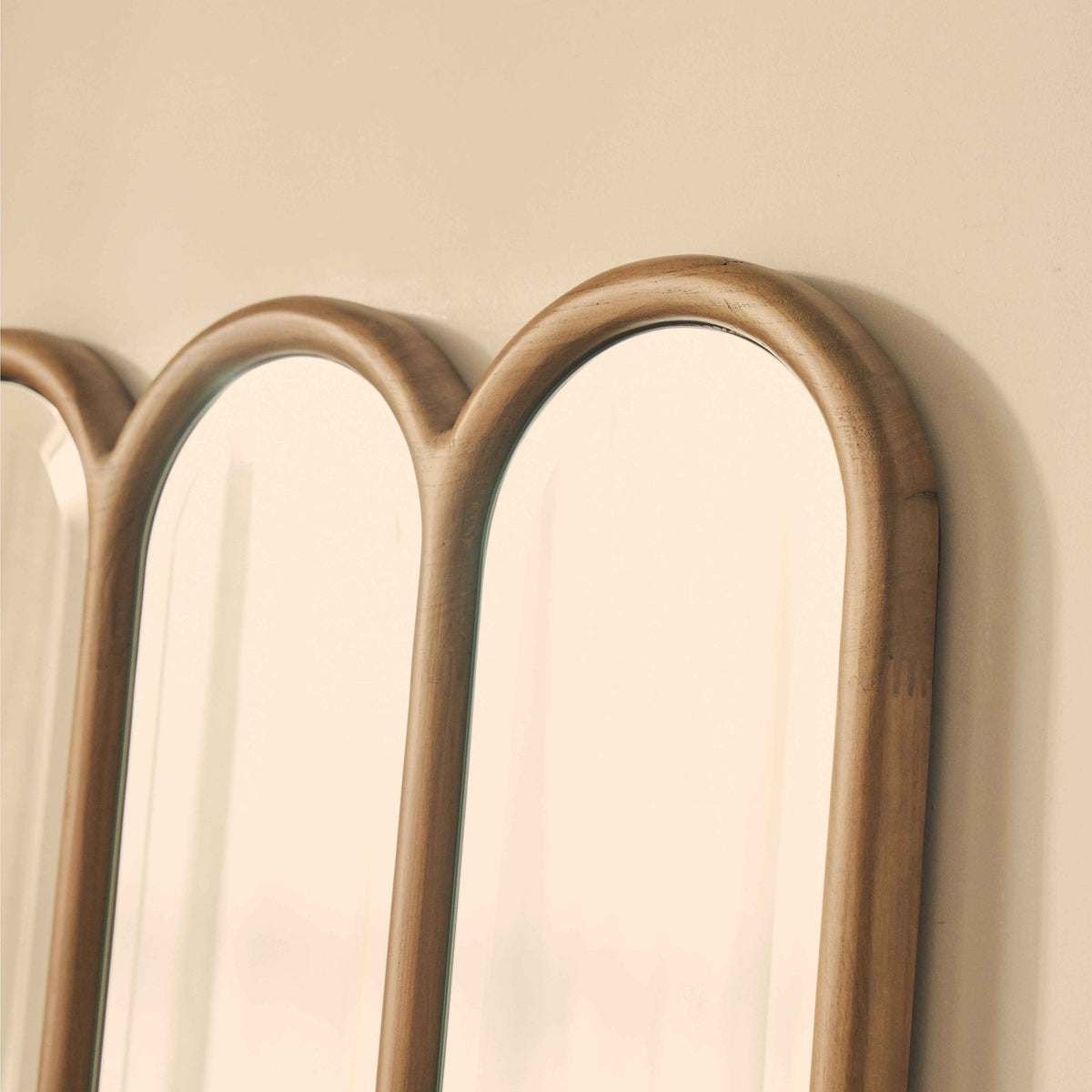 Reims - Miroir en bois plein longueur avec panneau arqué 180cm x 80cm