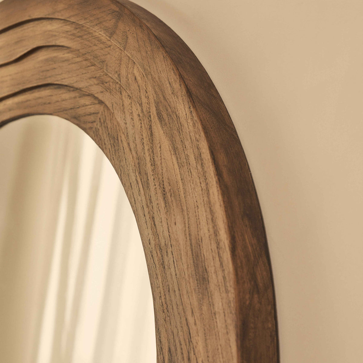 Lucelle - Miroir Arqué Extra Large Pleine Longueur 200cm x 100cm Chaud en Bois