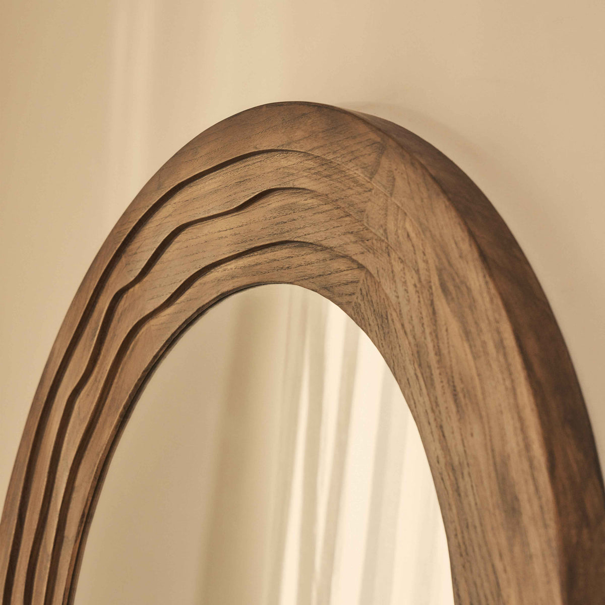 Lucelle - Miroir Arqué Extra Large Pleine Longueur 200cm x 100cm Chaud en Bois